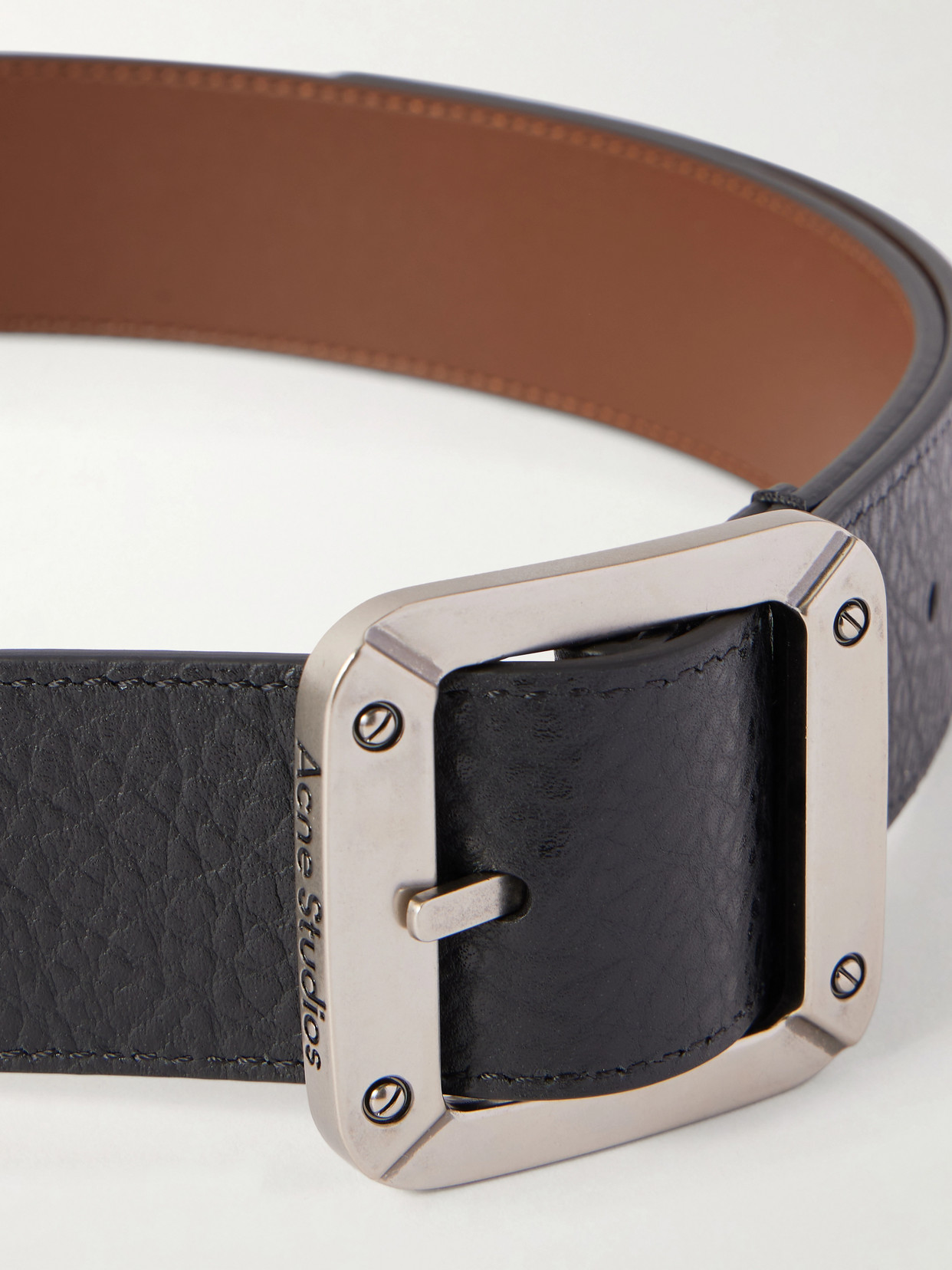 Acne Studios Reversible Leather Belt In Brown