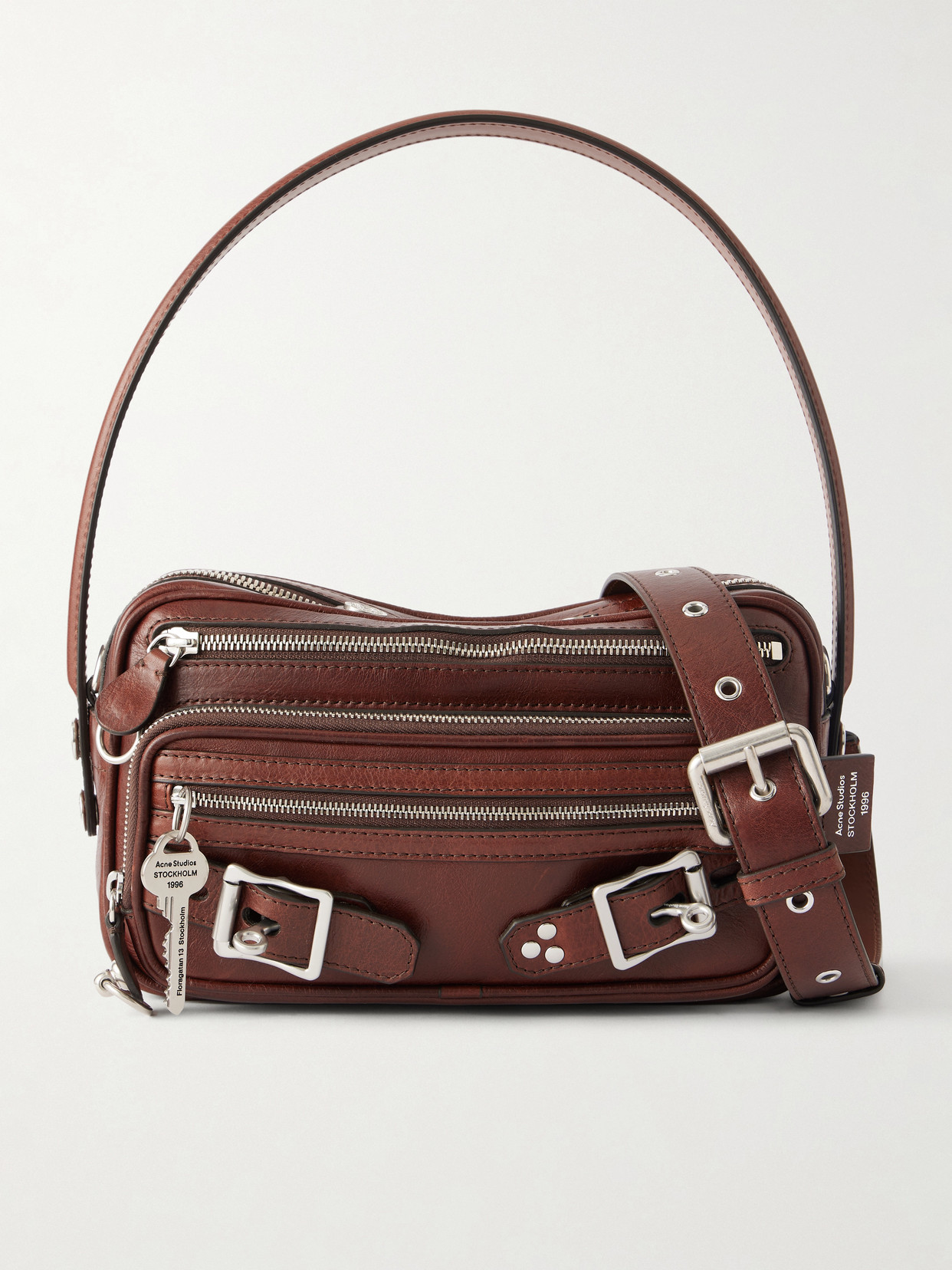 Acne Studios Camero Party Leather Shoulder Bag In Brown