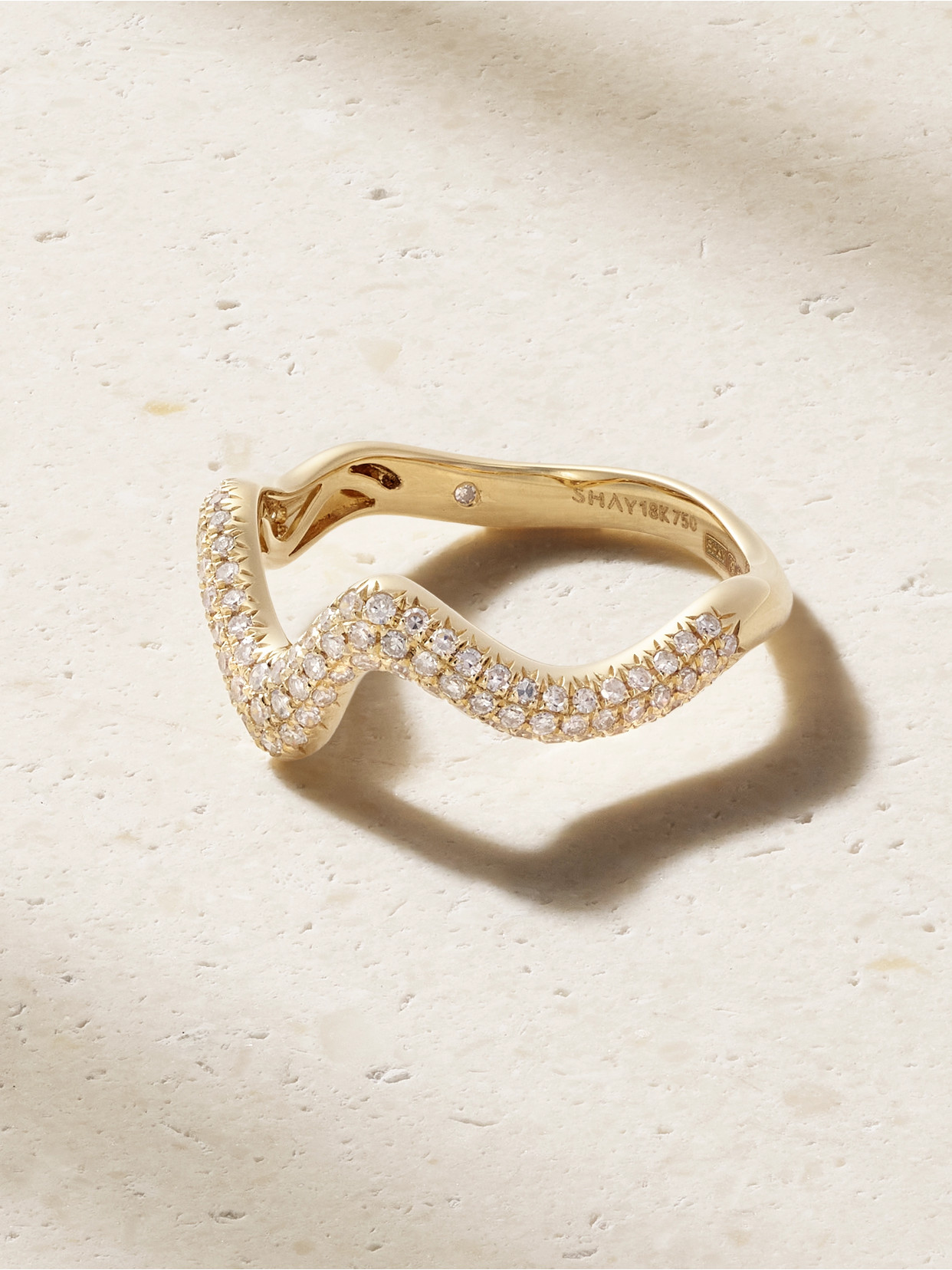 Shay Wave 18-karat Gold Diamond Ring