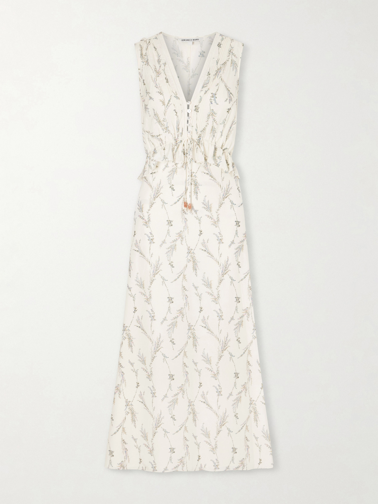 Veronica Beard - Dominik Floral-print Cotton And Silk-blend Maxi Dress - Neutrals