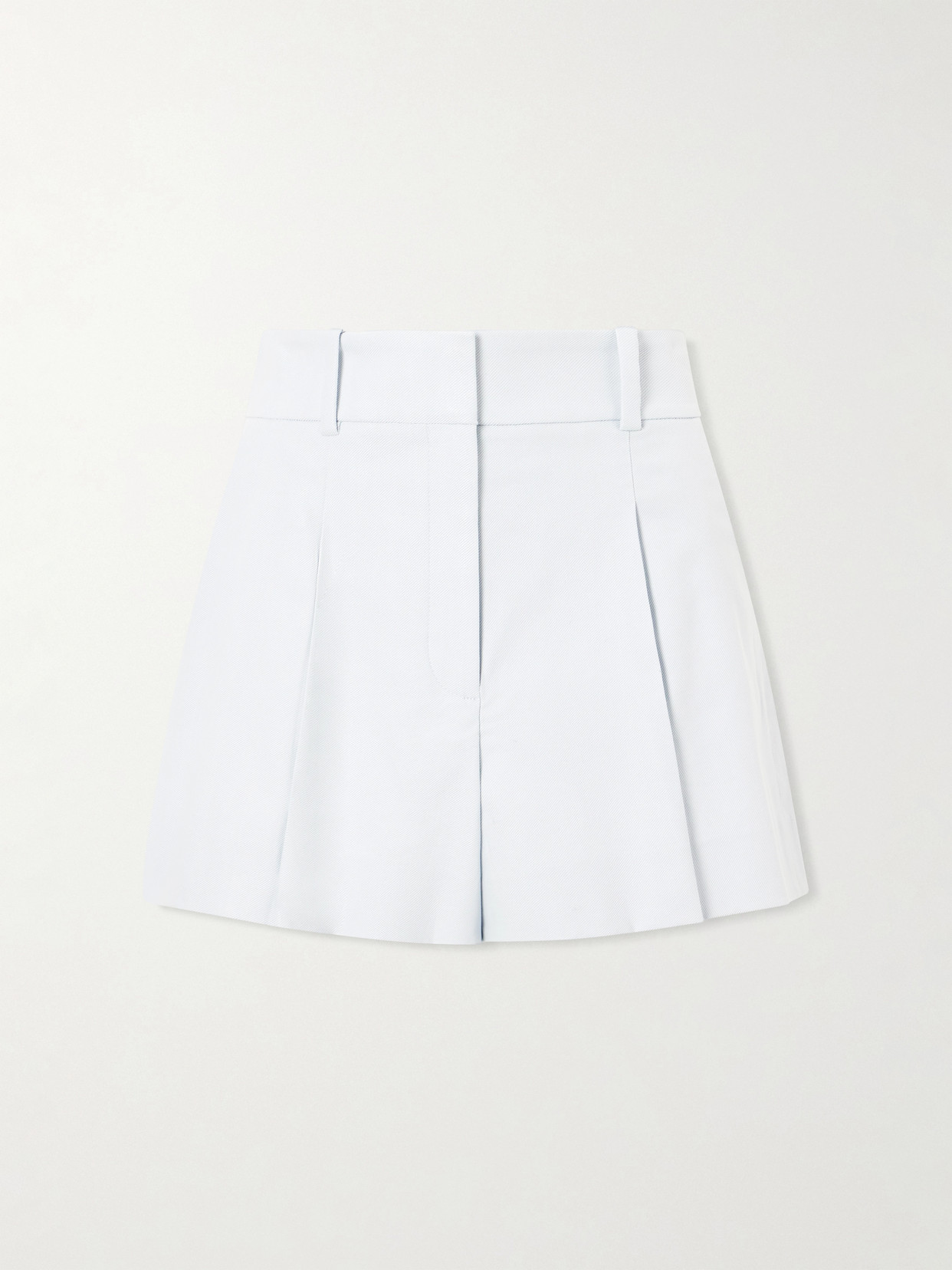 Veronica Beard Craig Pleated Cotton-blend Twill Shorts In White