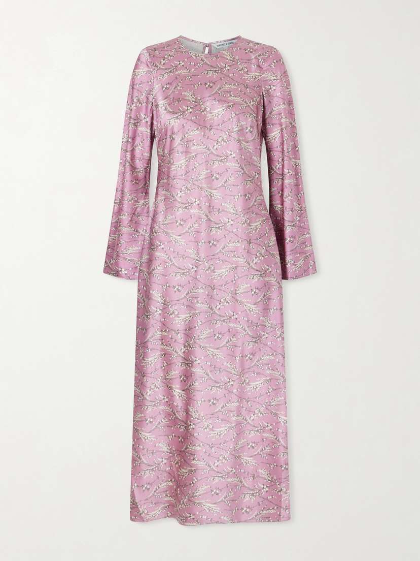 Veronica Beard Gemma Floral-print Silk-blend Satin Maxi Dress