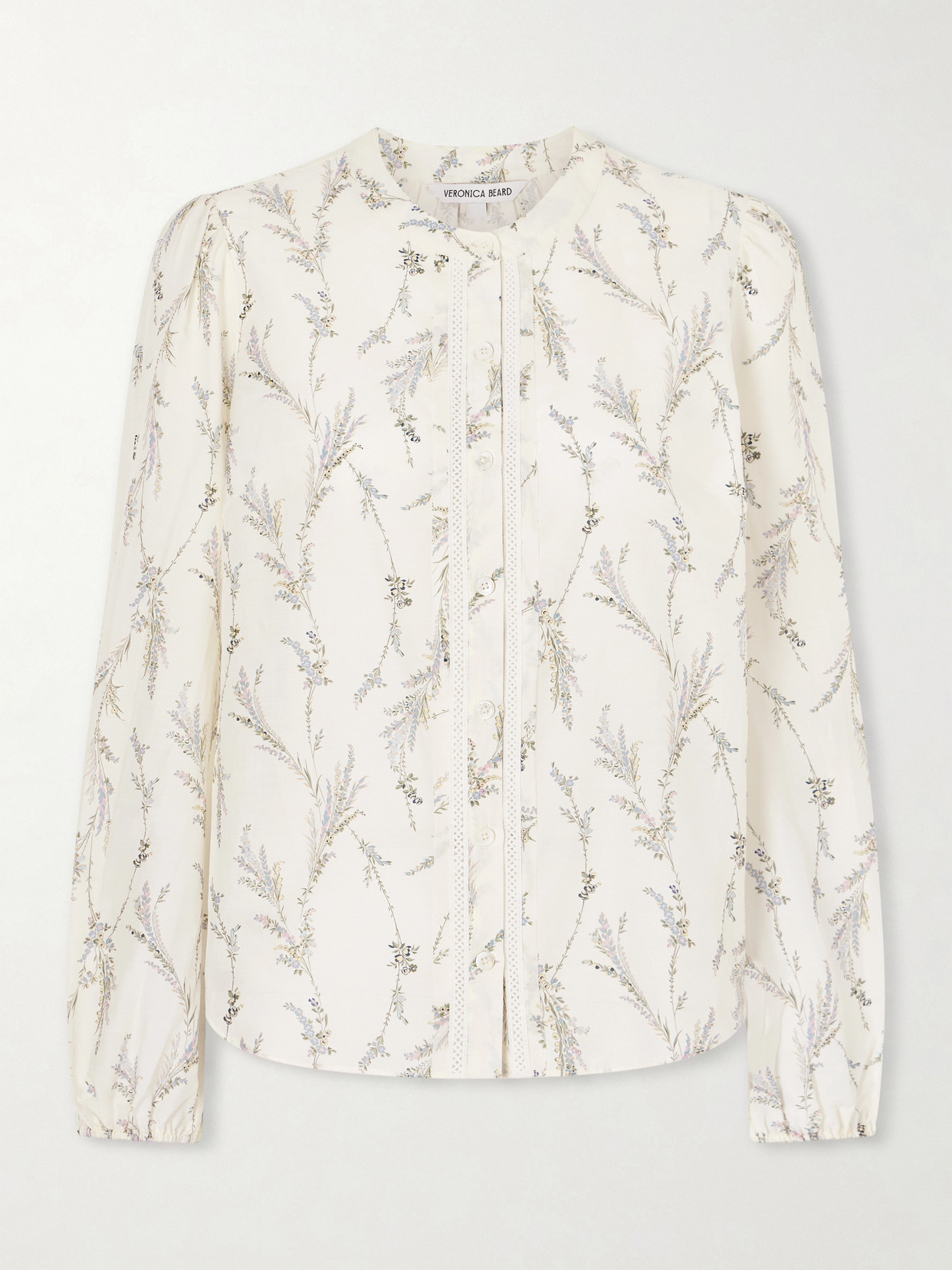 Emiko Floral-Print Embroidered Cotton And Silk-Blend Shirt