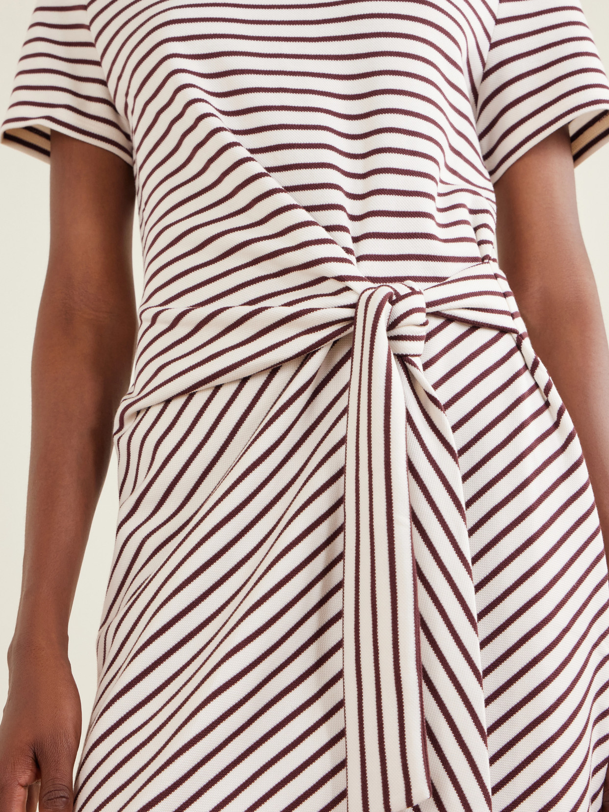Veronica Beard Elvaris Striped Knotted Jersey Mini Dress In Multi