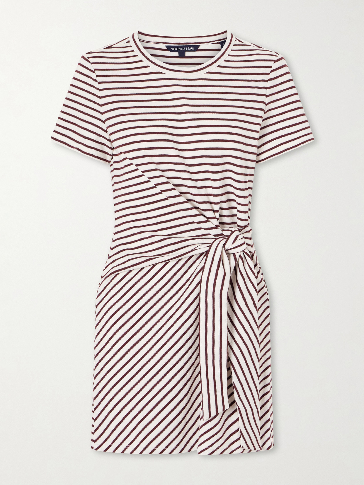 Veronica Beard Elvaris Striped Knotted Jersey Mini Dress In Multi