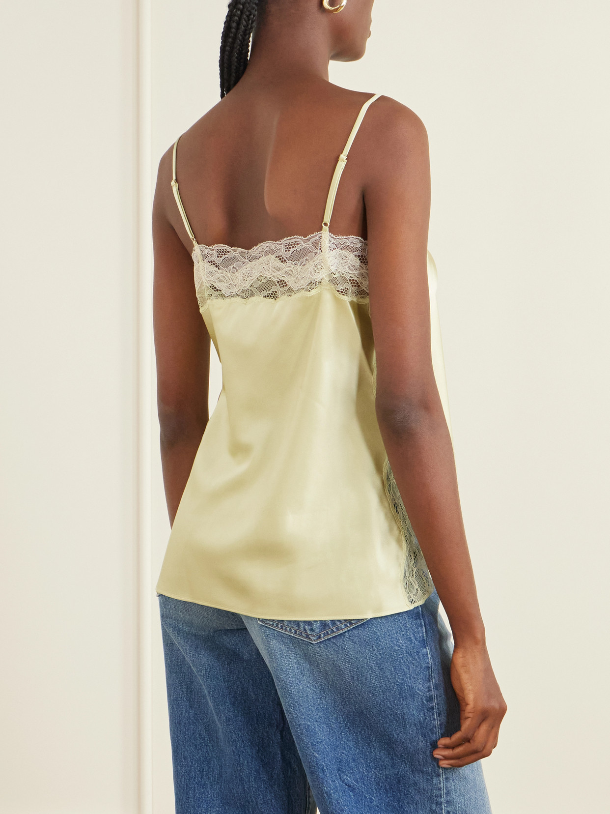 Johantan Lace-Trimmed Silk-Blend Satin Blouse