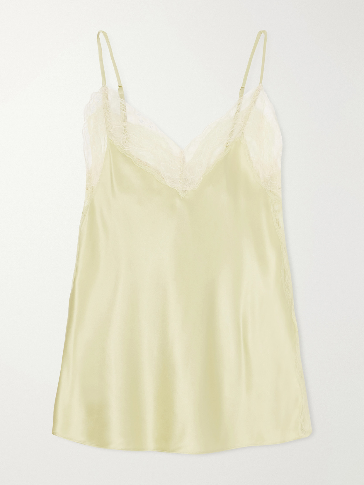 Veronica Beard Johantan Lace-trimmed Silk-blend Satin Blouse In Yellow