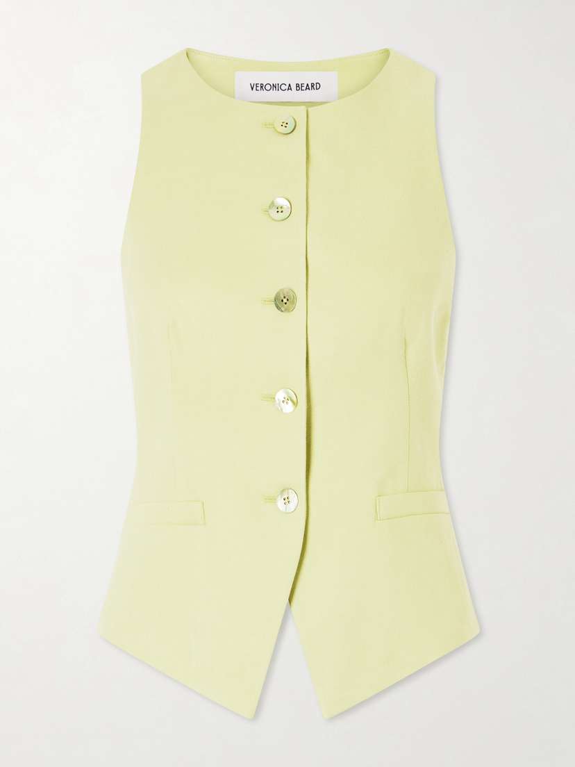 Veronica Beard Hartwell Linen-blend Twill Vest