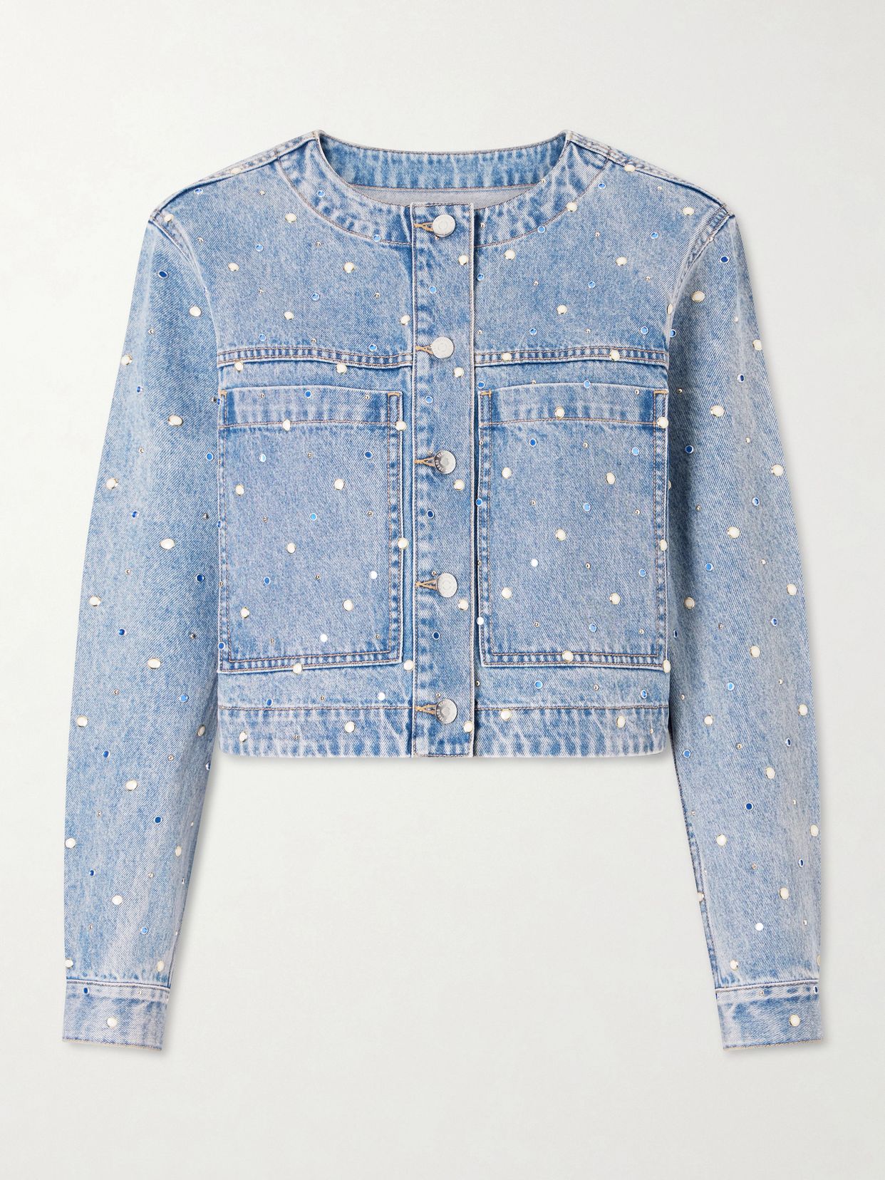 Lowry cropped embellished denim jacket