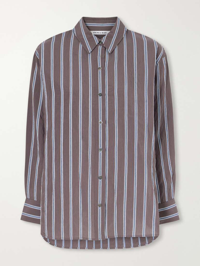 Veronica Beard Lloyd Striped Woven Shirt