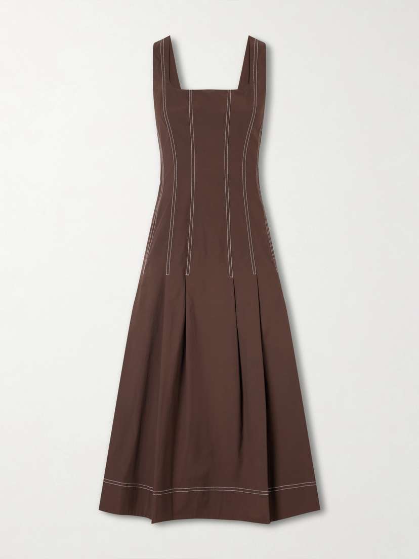 Veronica Beard Jolie Cotton-blend Poplin Midi Dress