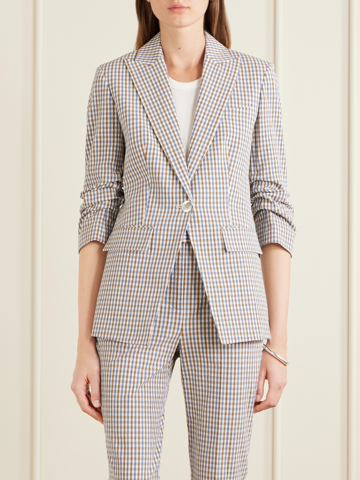 Clayton Dickie Checked Cotton-Seersucker Jacket