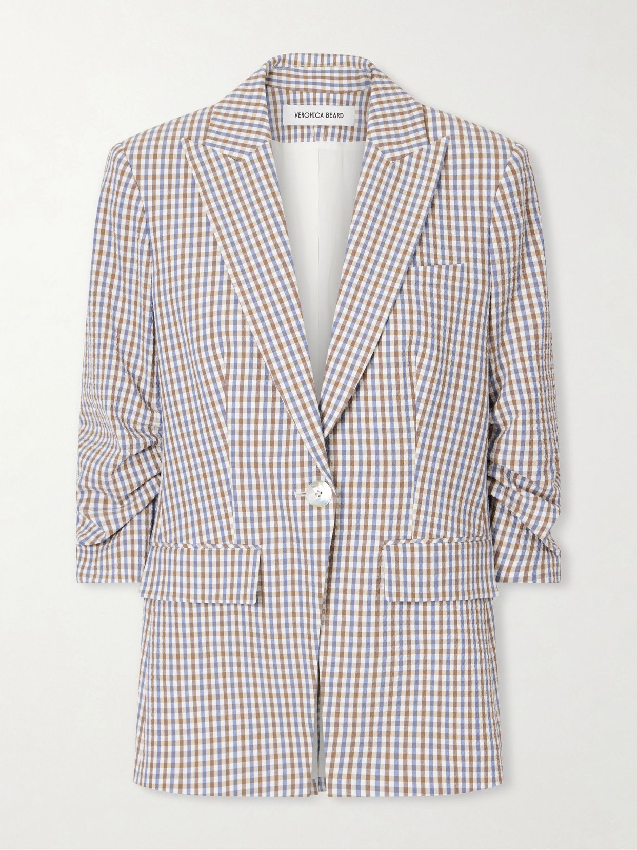 Clayton Dickie checked cotton-seersucker jacket