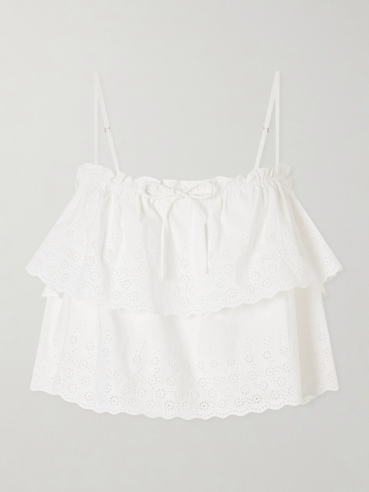 Oseanna Ruffled Broderie Anglaise Cotton Top