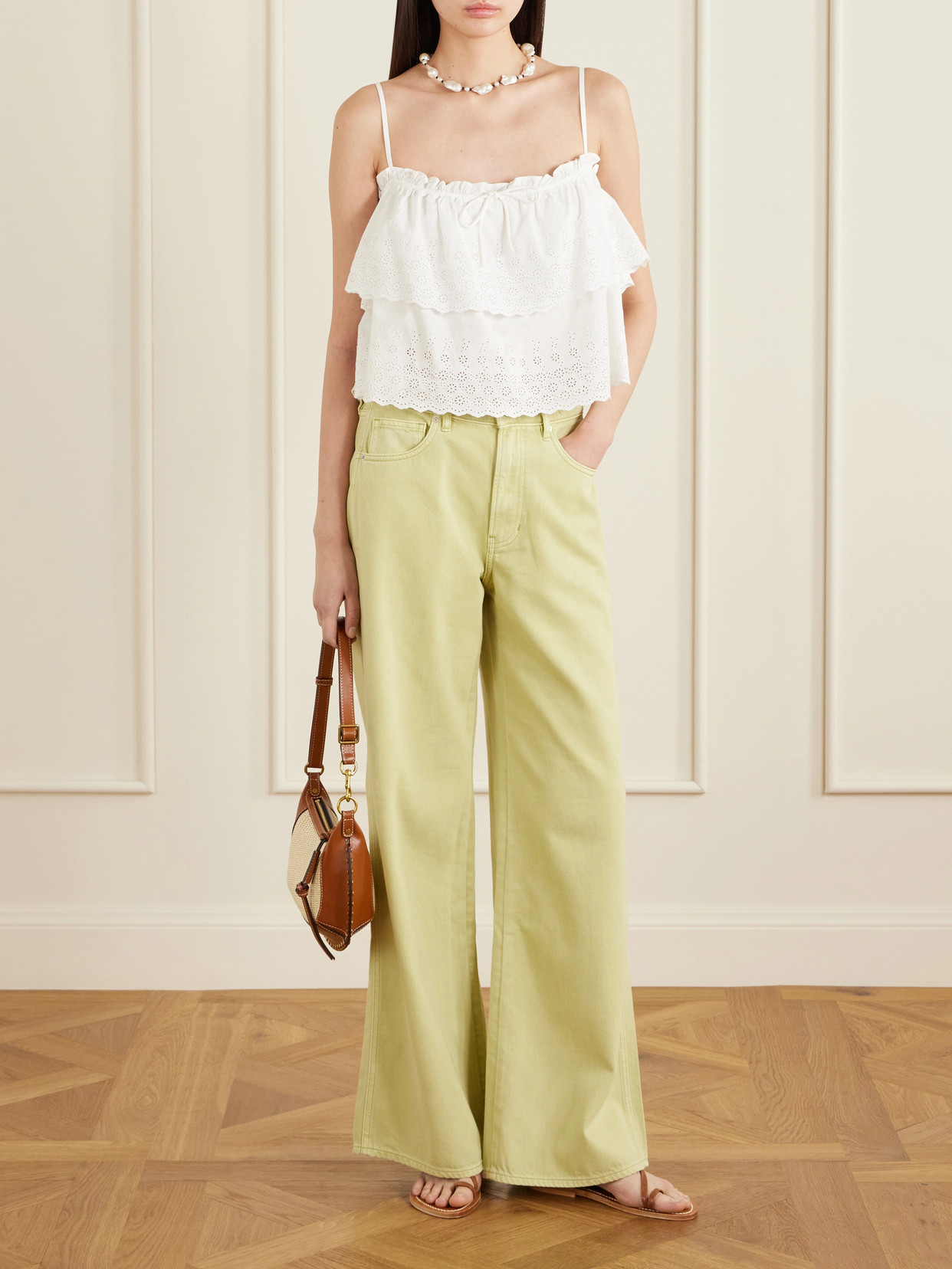 Oseanna Ruffled Broderie Anglaise Cotton Top