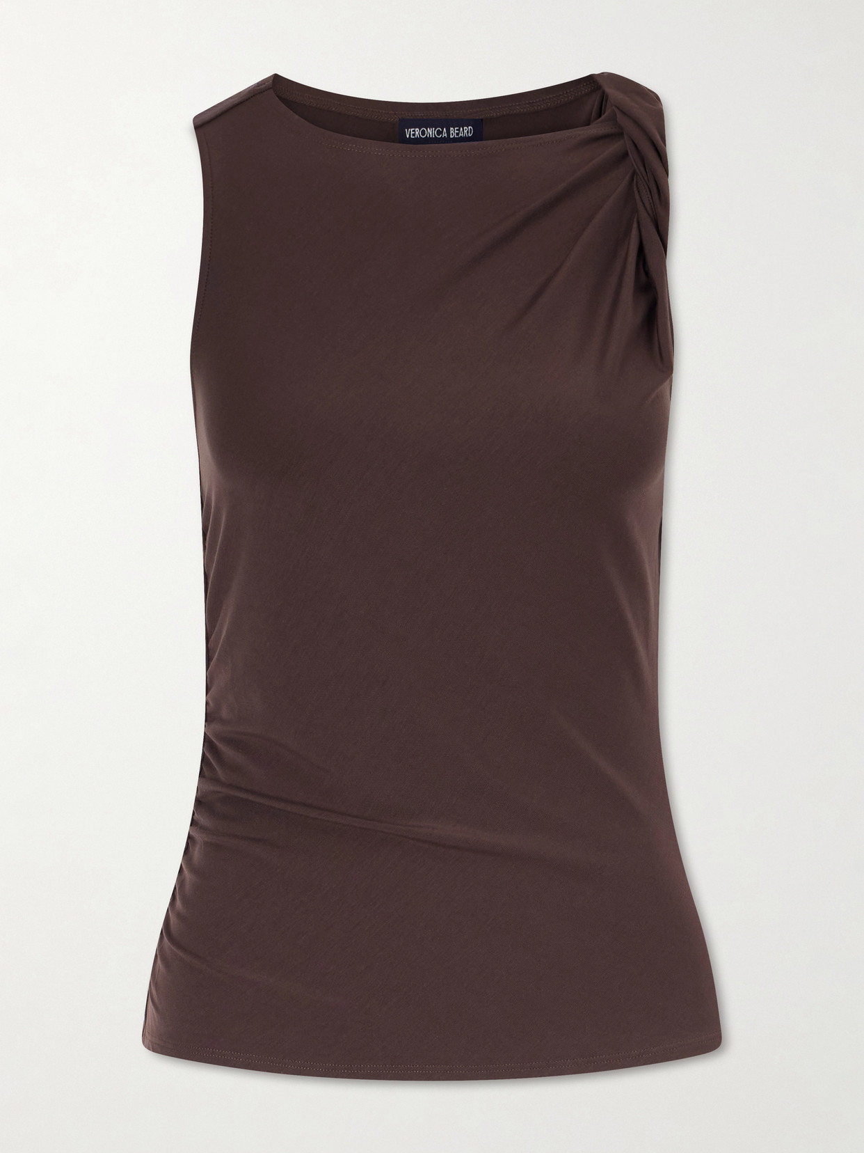 Veronica Beard Otessa Twisted Lyocell-blend Jersey Top In Burgundy