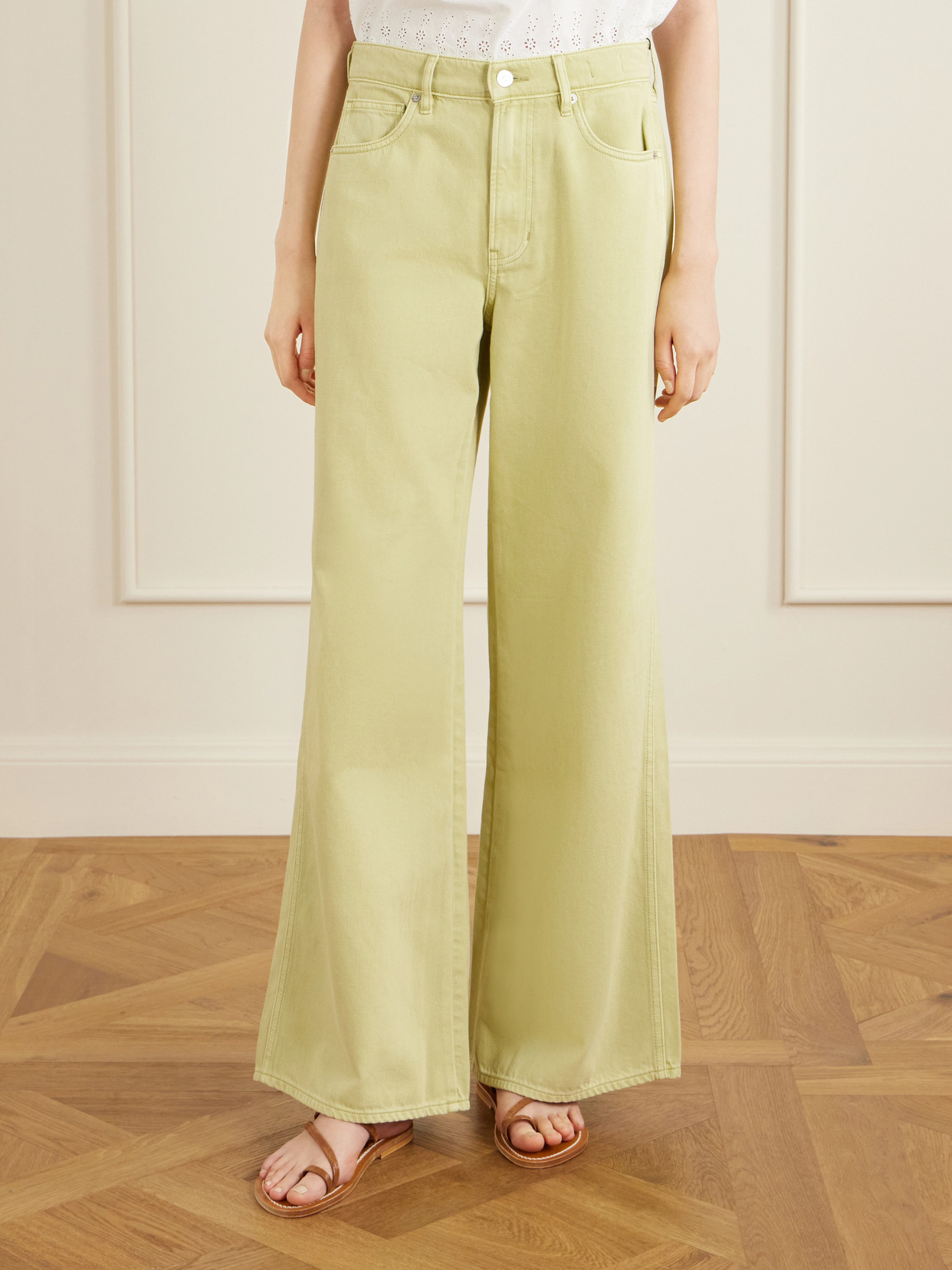 Kasey Mid-Rise Wide-Leg Jeans