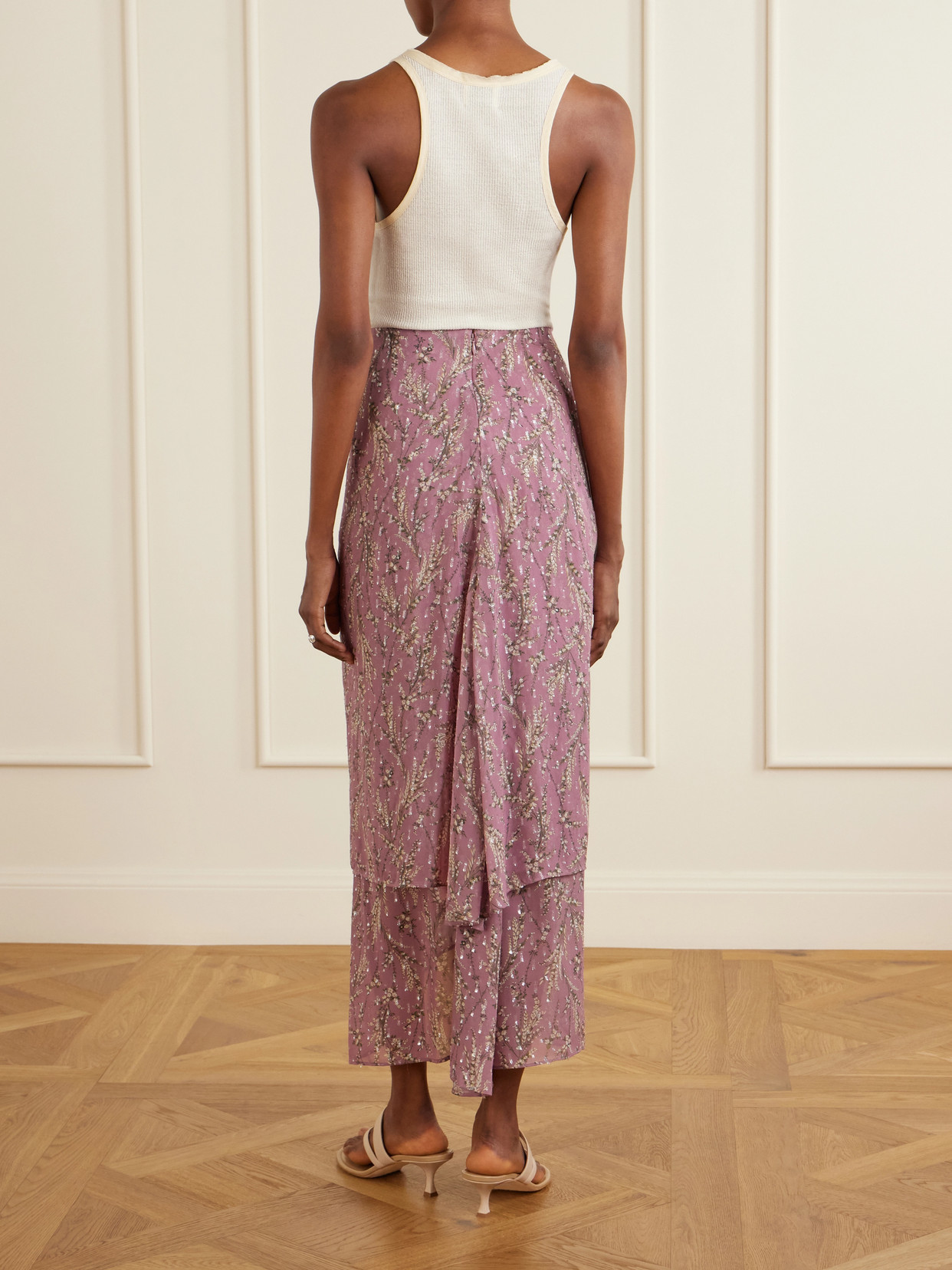 Sira Ruffled Floral-Print Maxi
