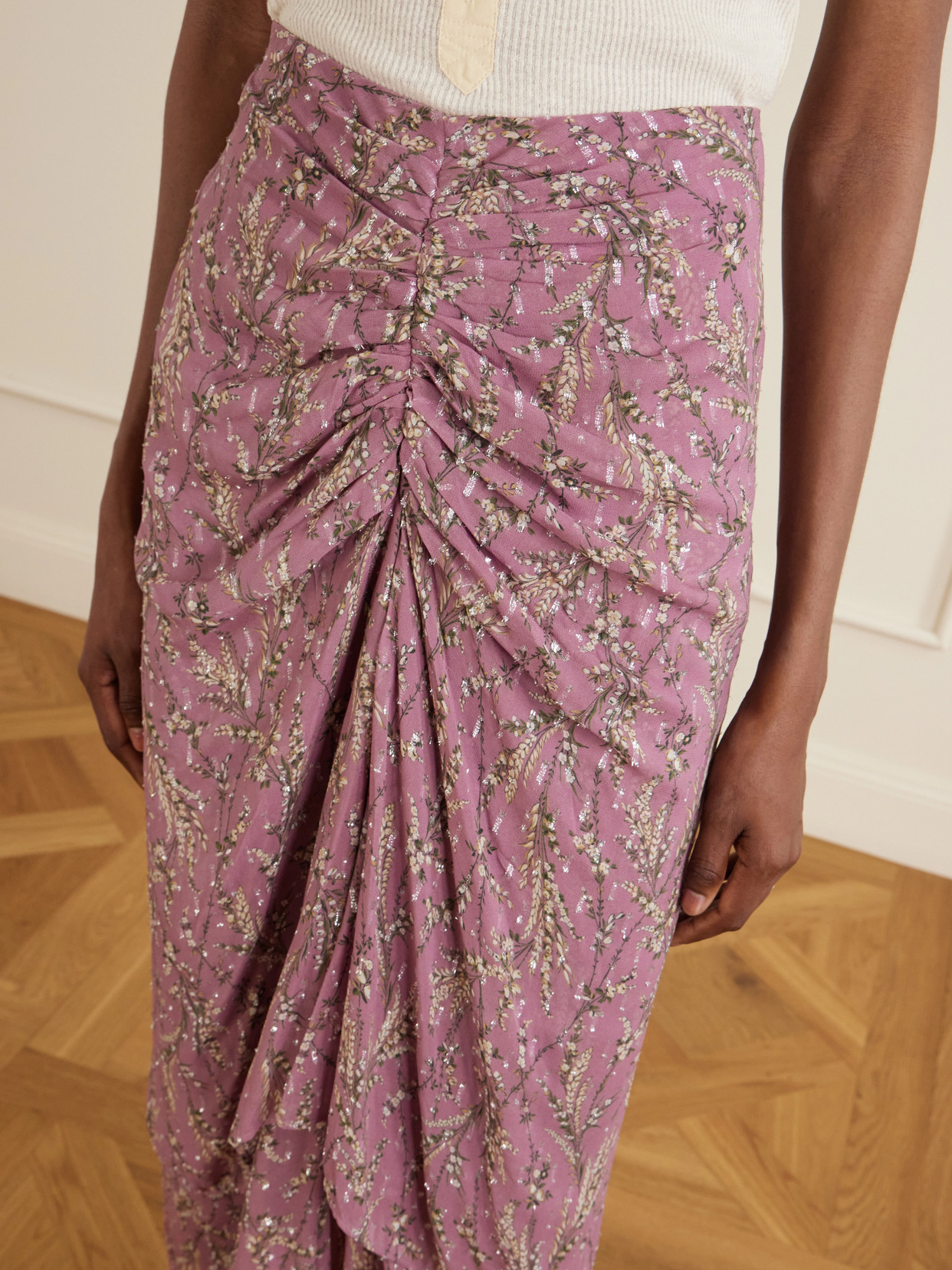 Sira Ruffled Floral-Print Maxi