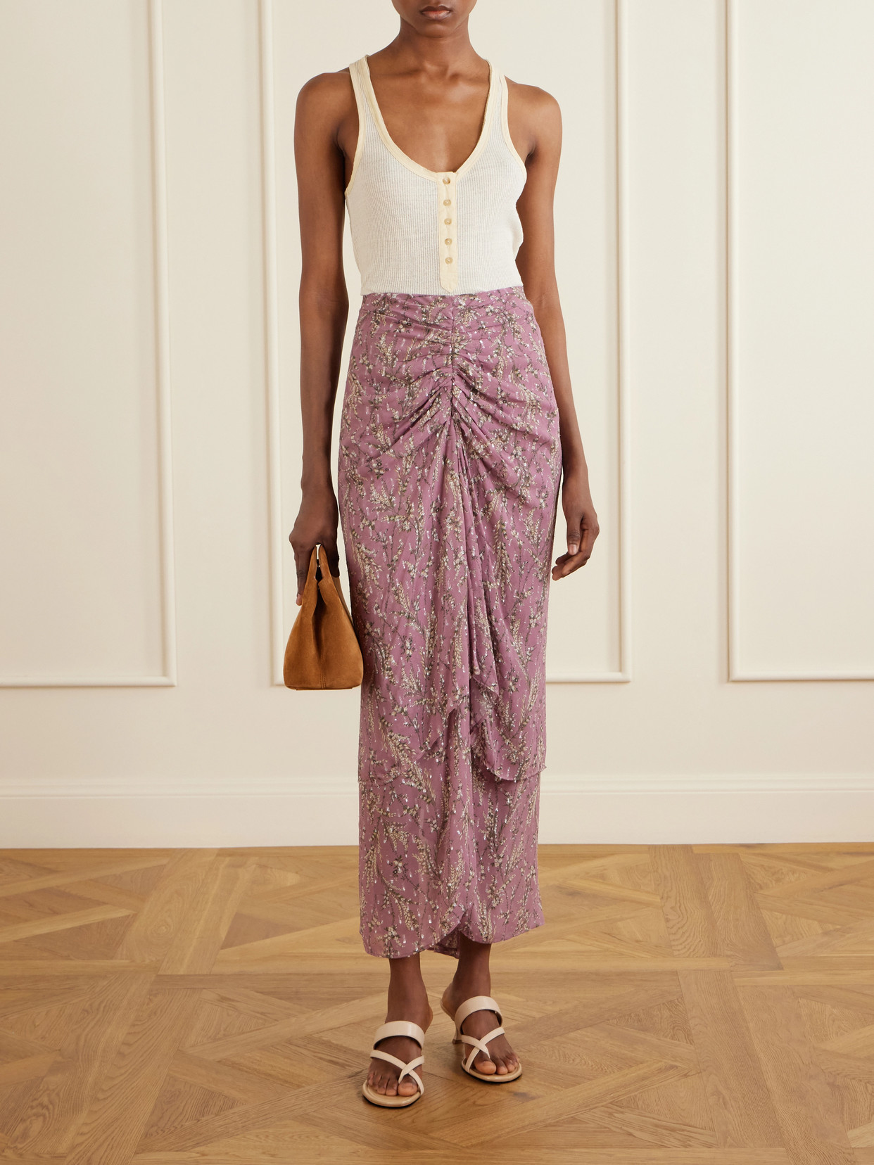 Sira Ruffled Floral-Print Maxi