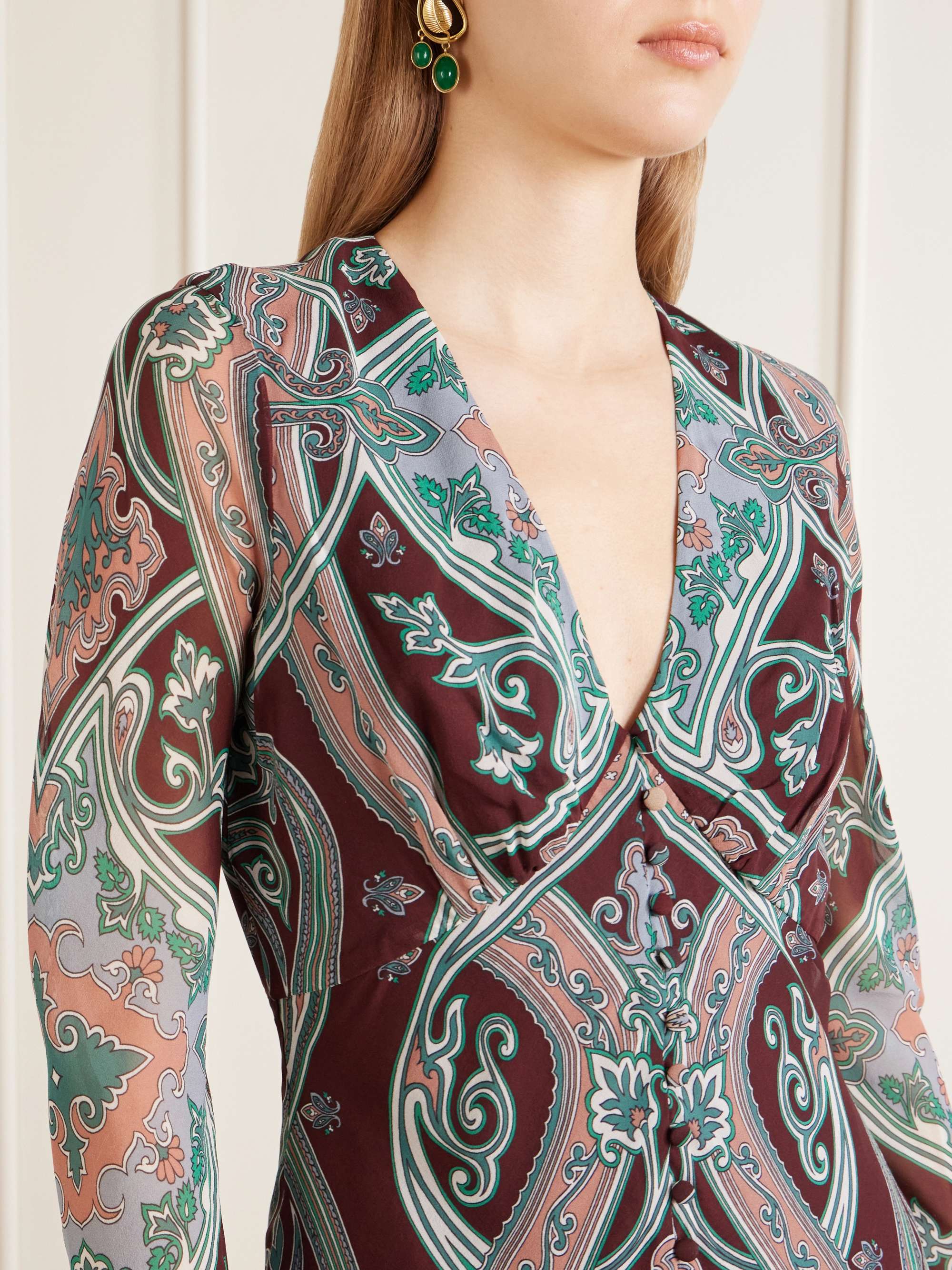 VERONICA BEARD Daciana printed silk-georgette maxi-dress | NET-A