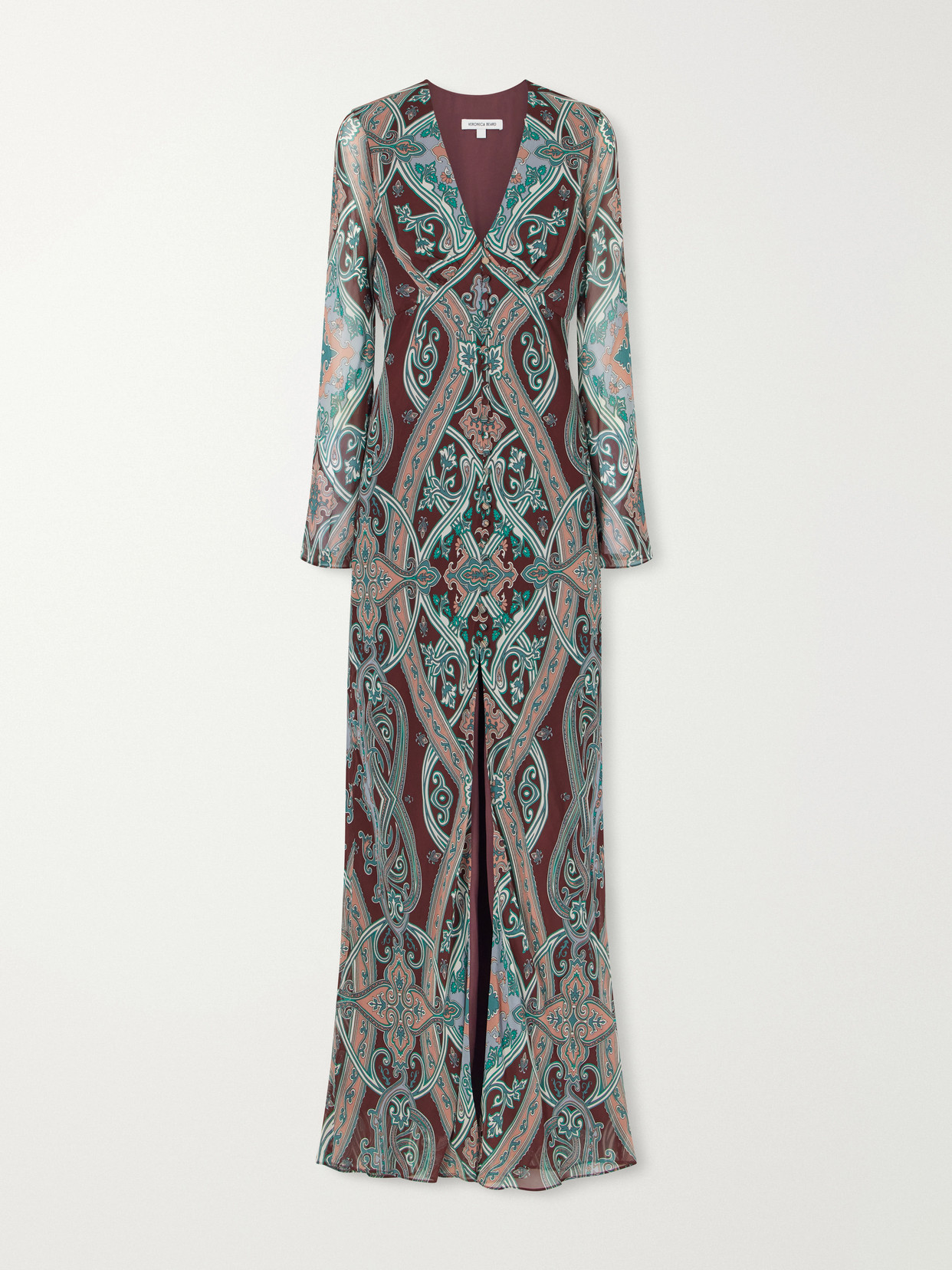Veronica Beard Daciana Printed Silk-georgette Maxi-dress In Multi
