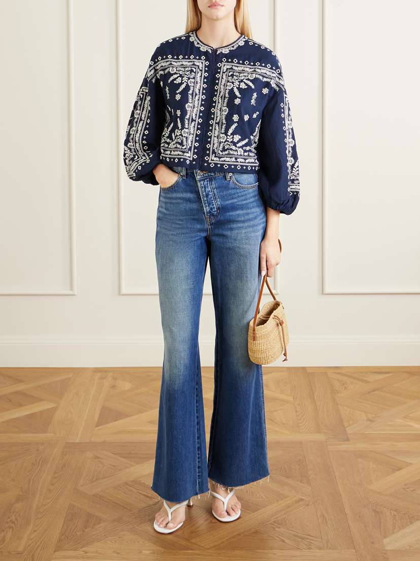 Veronica Beard Drake Cropped Embroidered Cotton-blend Poplin Jacket | Thumbnail 2