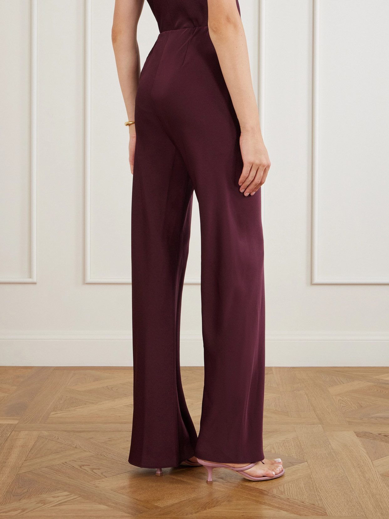Veronica Beard Braddock Satin Wide-leg Pants In Multi