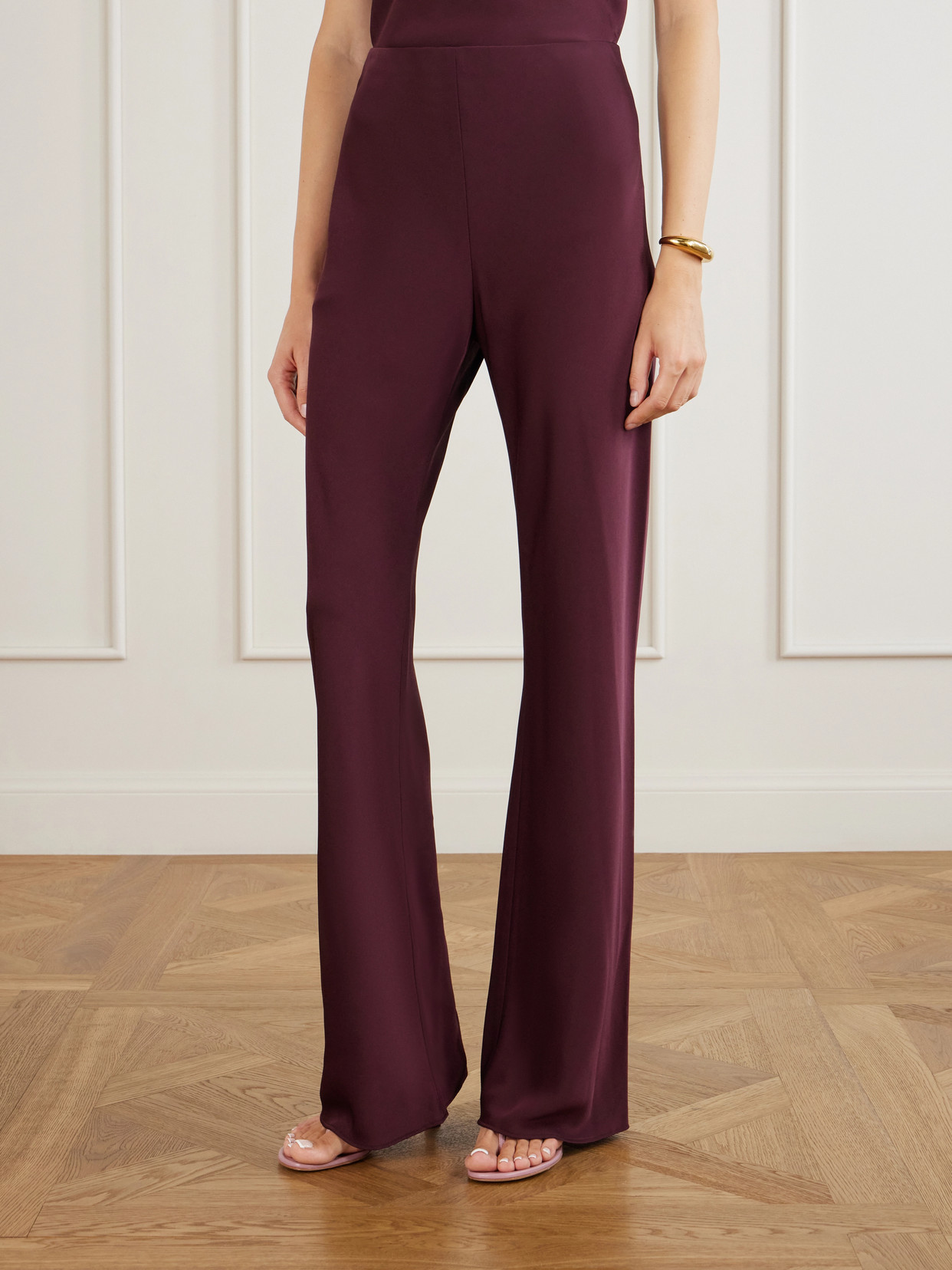 Veronica Beard Braddock Satin Wide-leg Pants In Multi