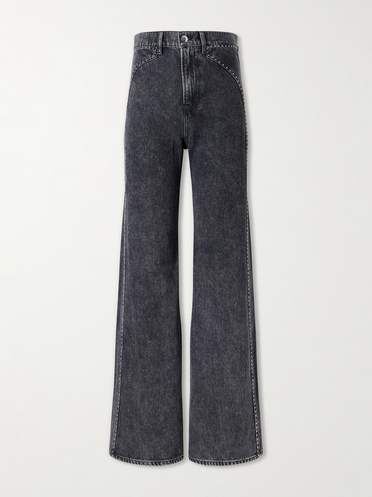 Grant Studded High-Rise Wide- Leg