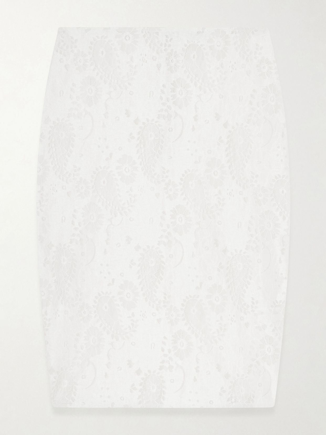 Lace linen-blend midi skirt
