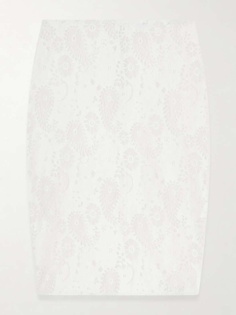 RÓHE Lace Linen-blend Midi Skirt