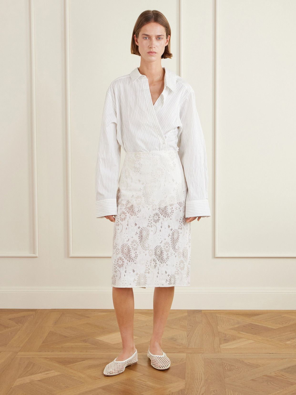 Róhe - Lace Linen-Blend Midi