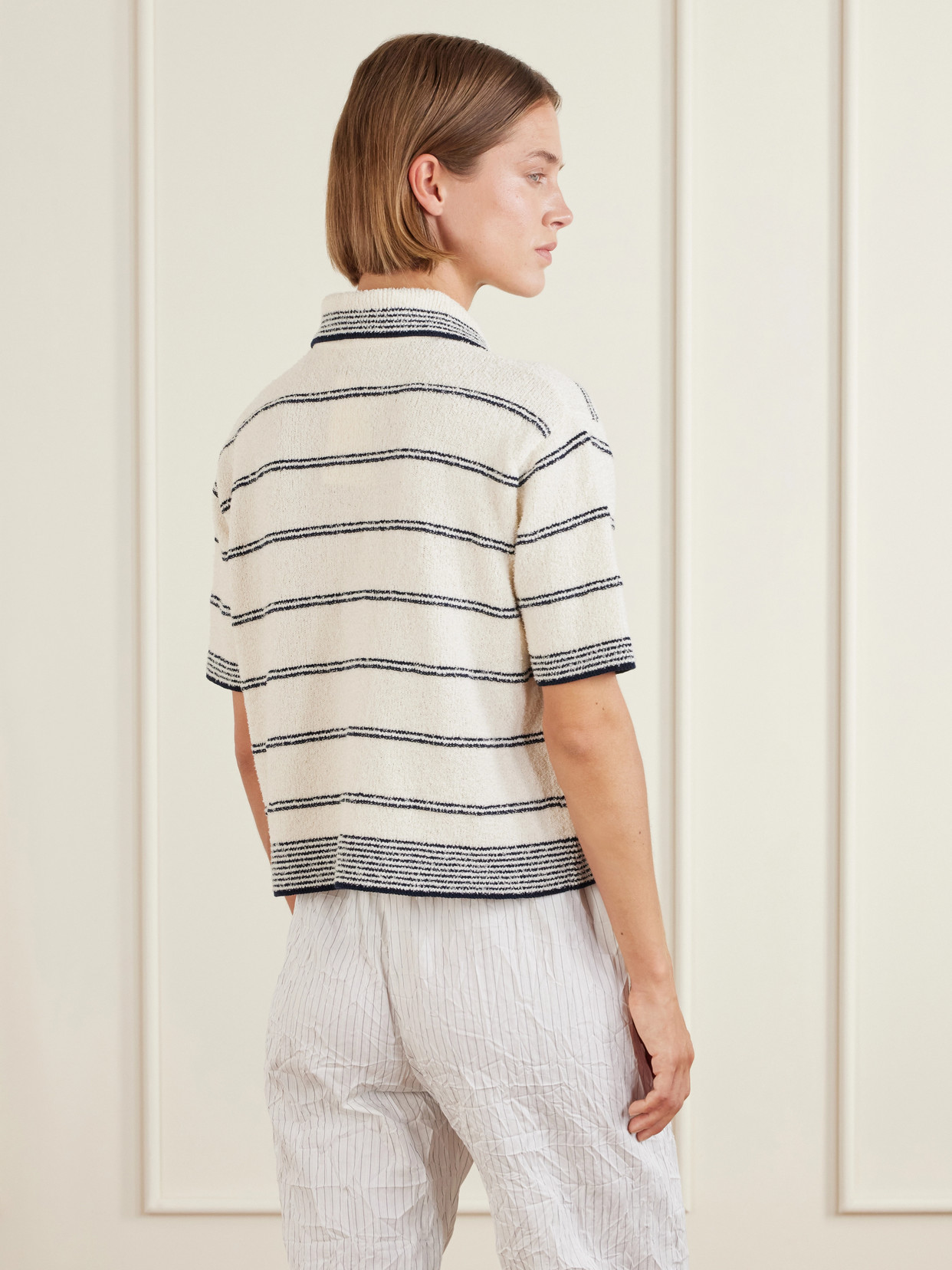 Róhe - Striped Cotton-Blend Terry Polo