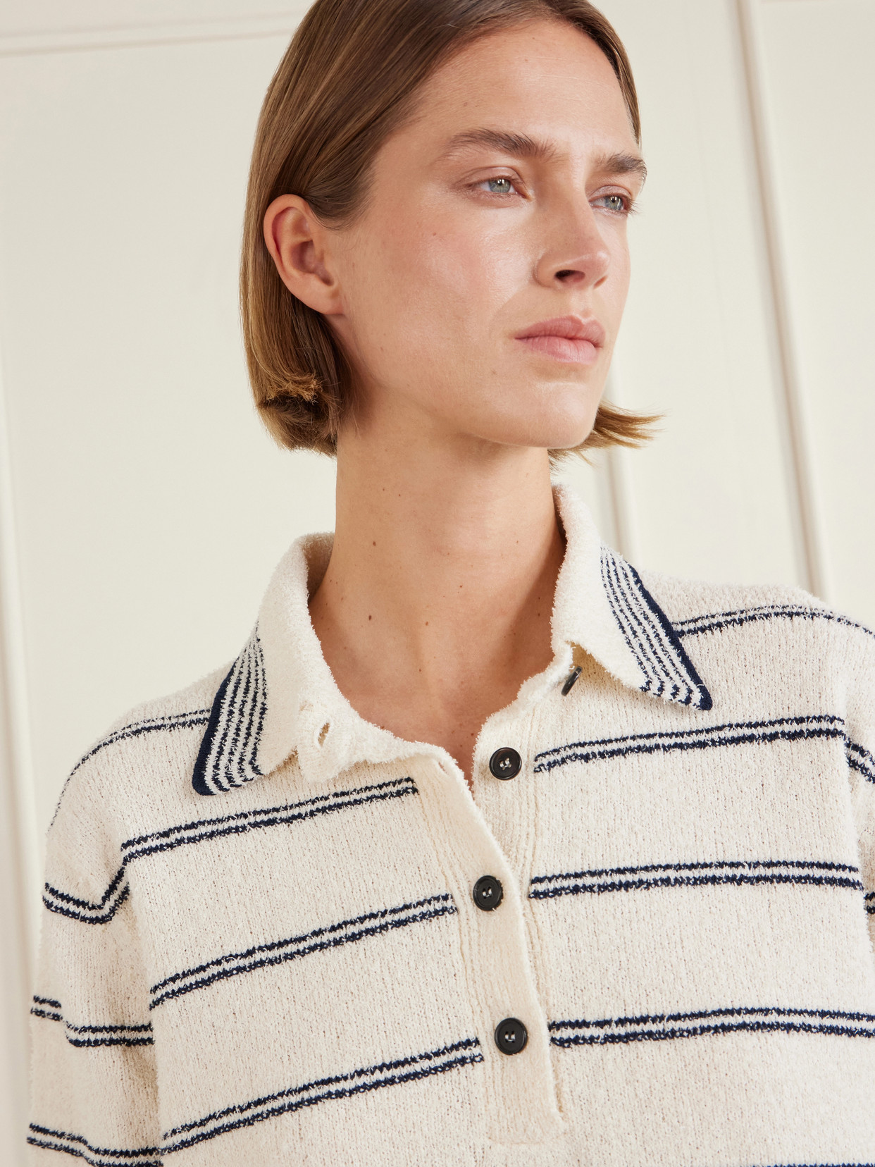 Róhe - Striped Cotton-Blend Terry Polo