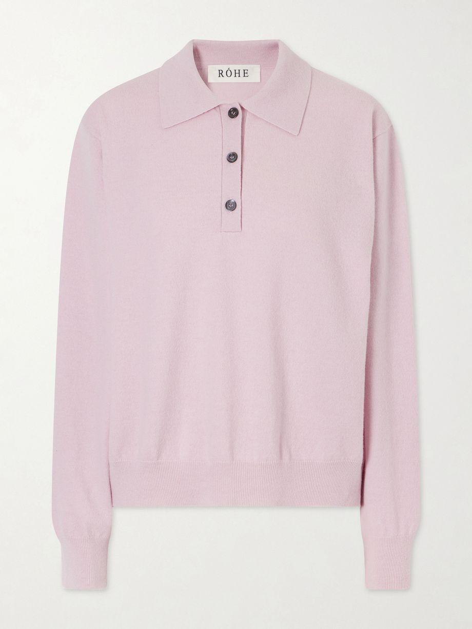 Wool-blend polo sweater