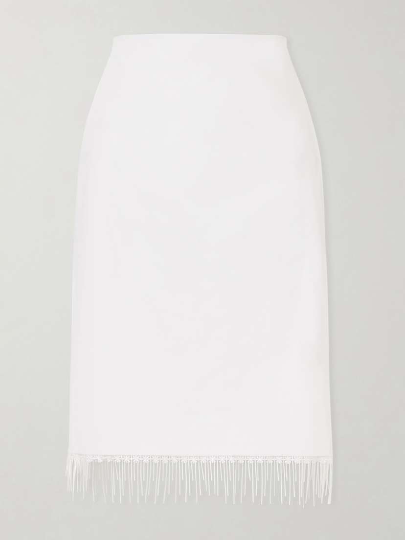 RÓHE Lace-trimmed Cotton Midi Skirt