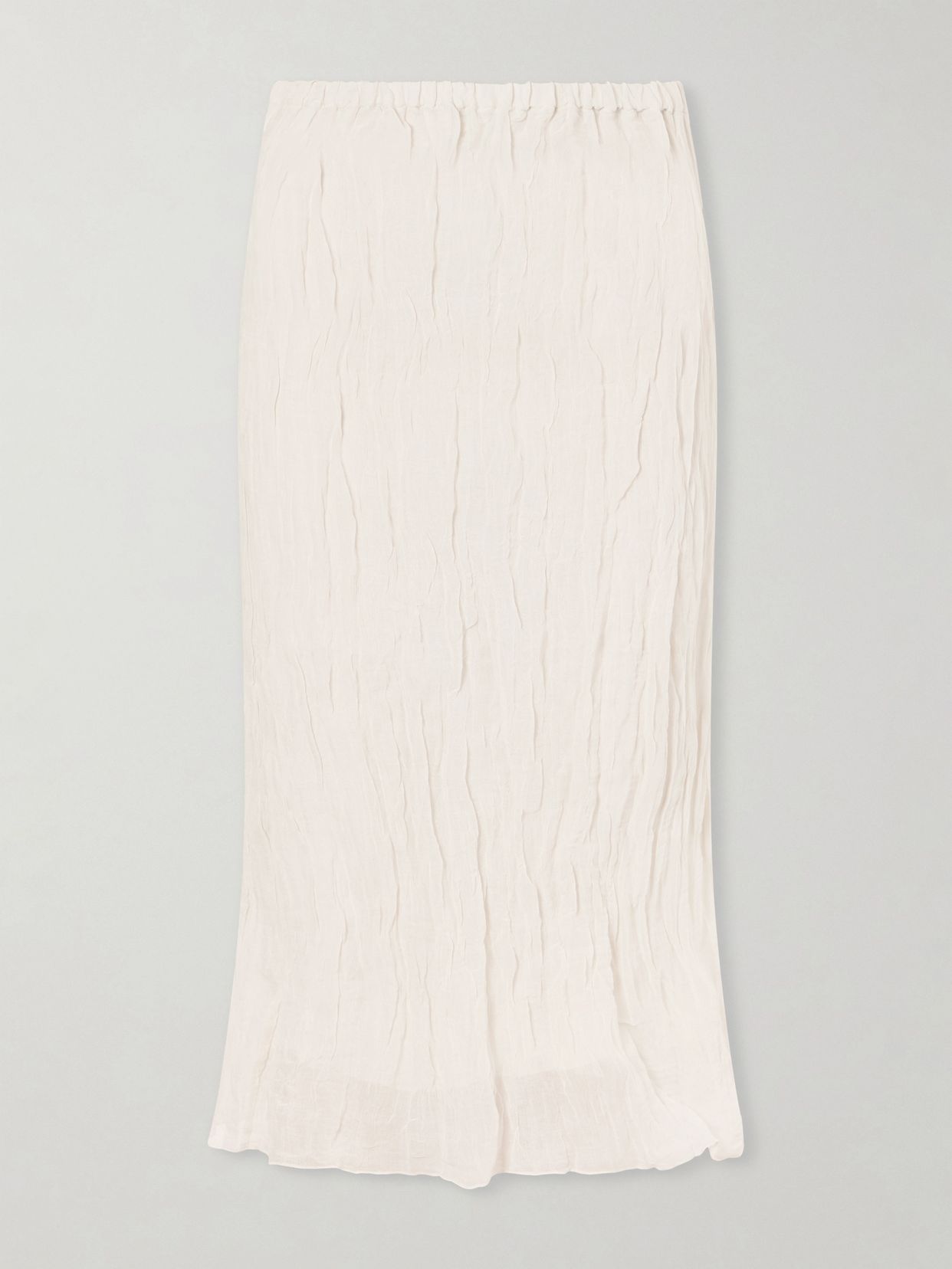 crinkled metallic cotton blend midi skirt