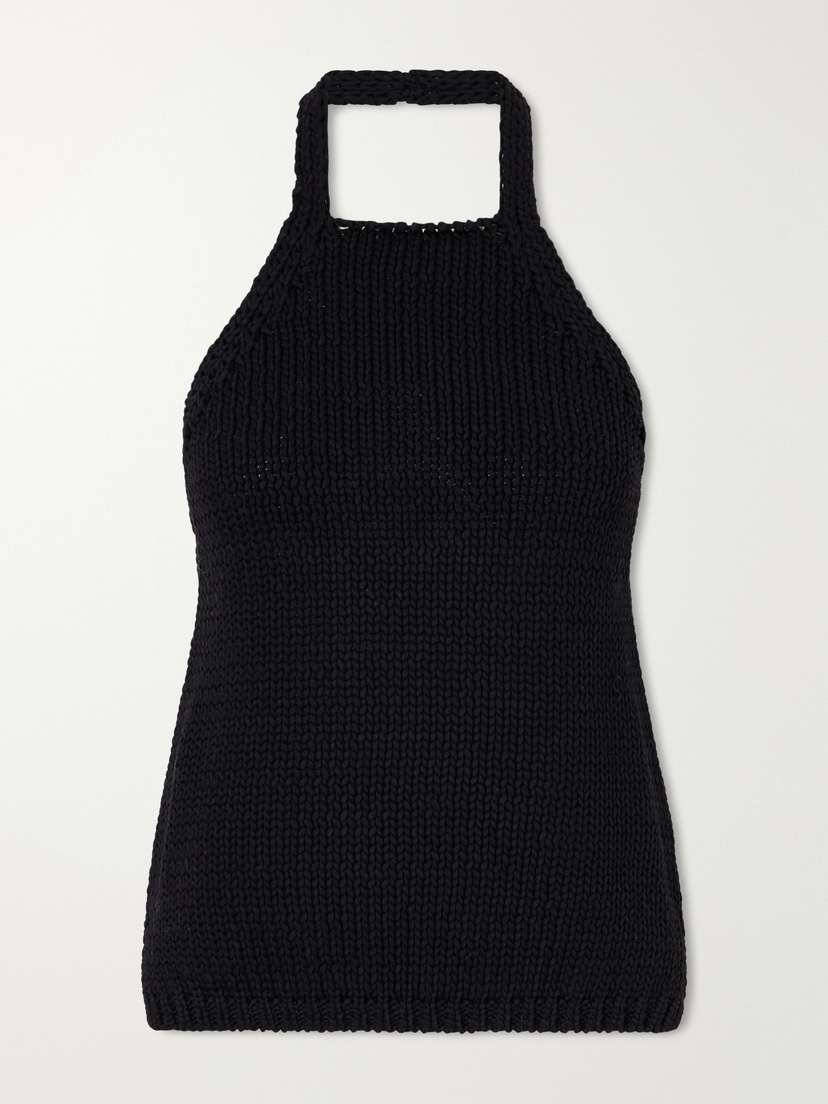 RÓHE Knitted Cotton Halterneck Top