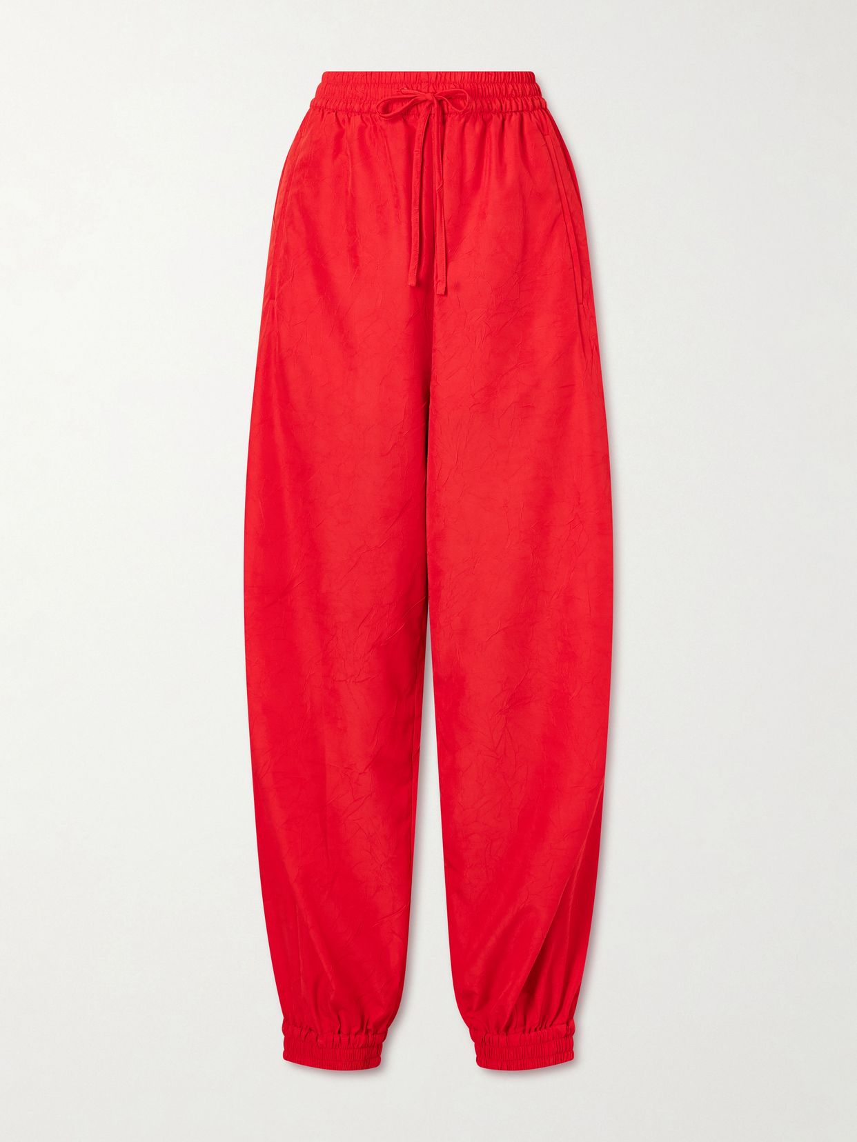 crinkled cotton blend balloon pants