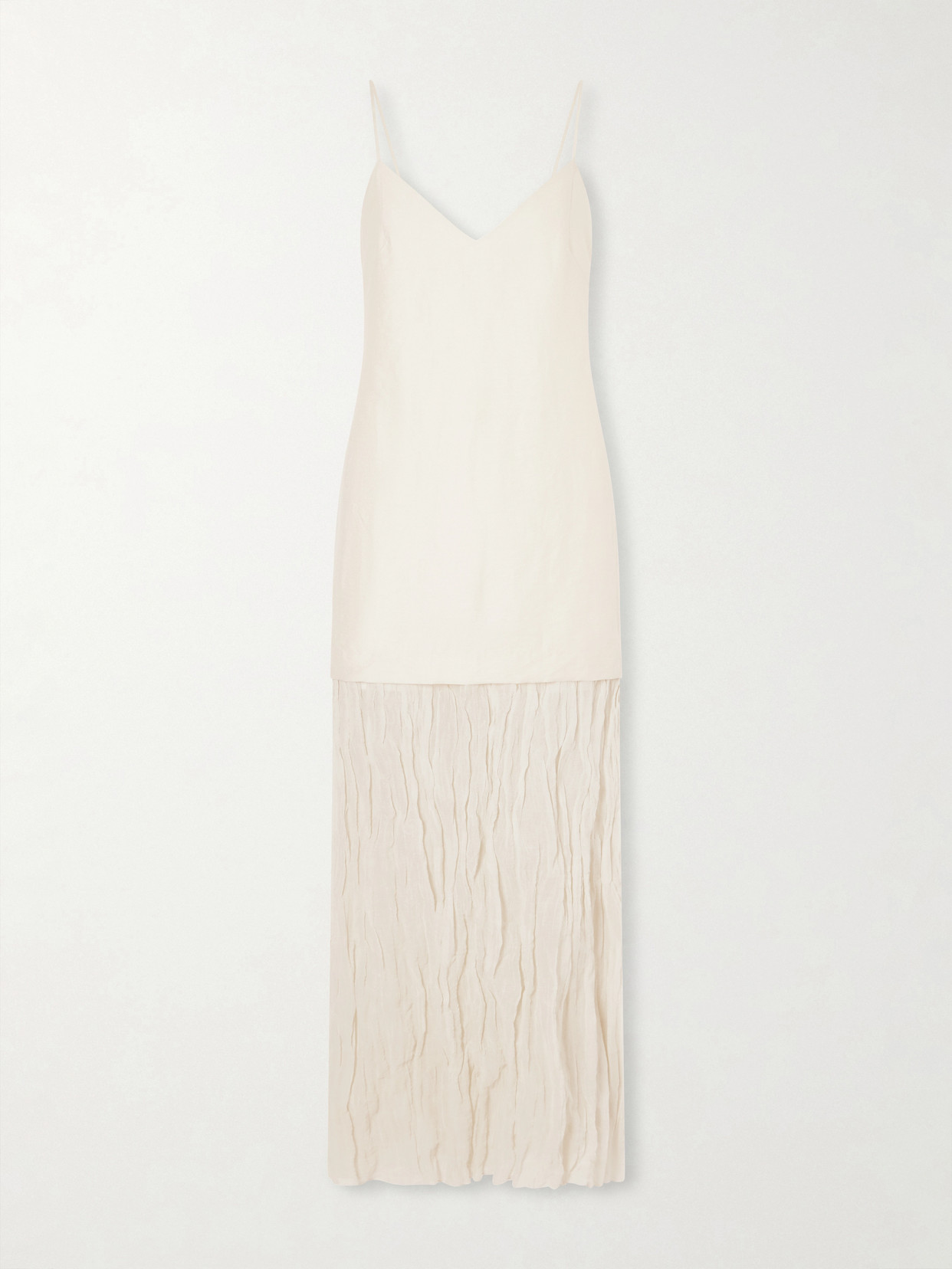 Rohe Linen-blend And Chiffon Midi Dress In Neutral