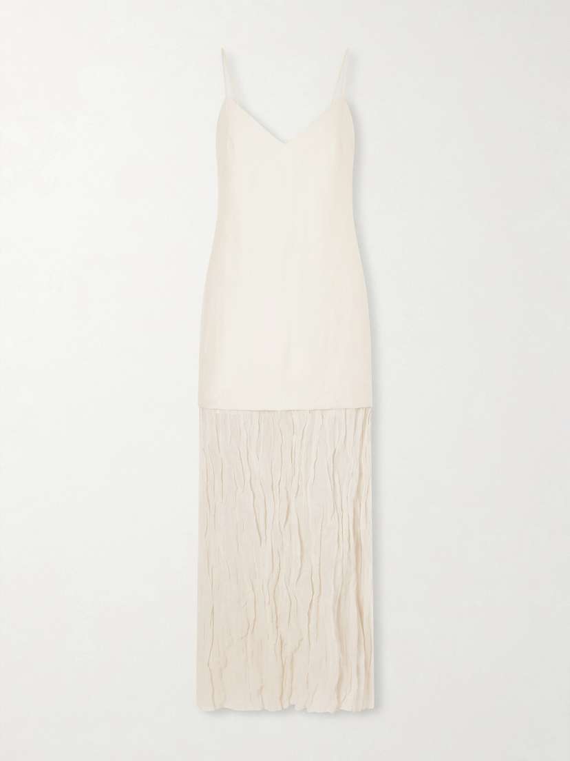 RÓHE Linen-blend And Chiffon Midi Dress