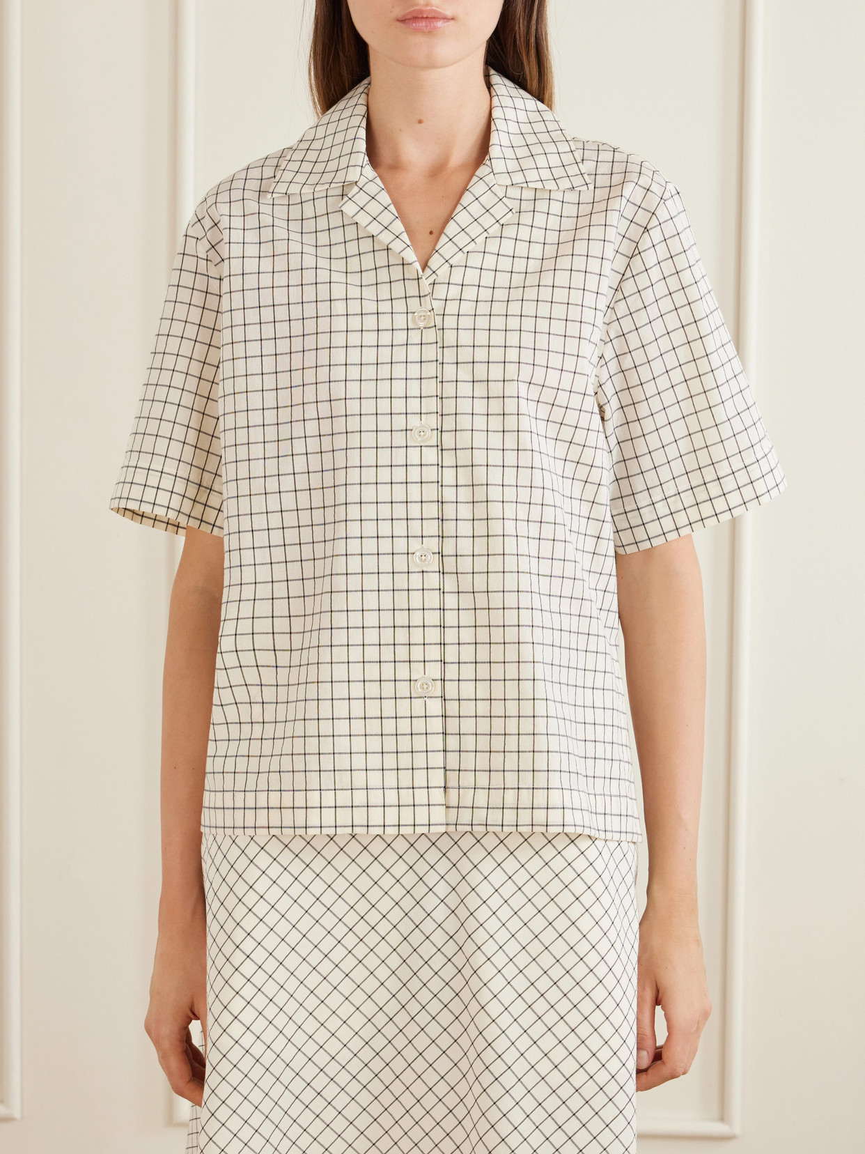 Róhe - Checked Cotton-Blend Shirt