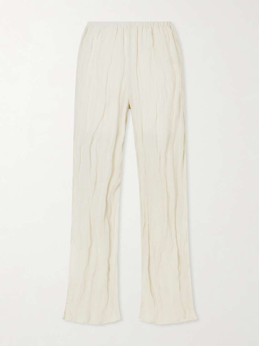 RÓHE Crinkled Cotton-blend Wide-leg Pants