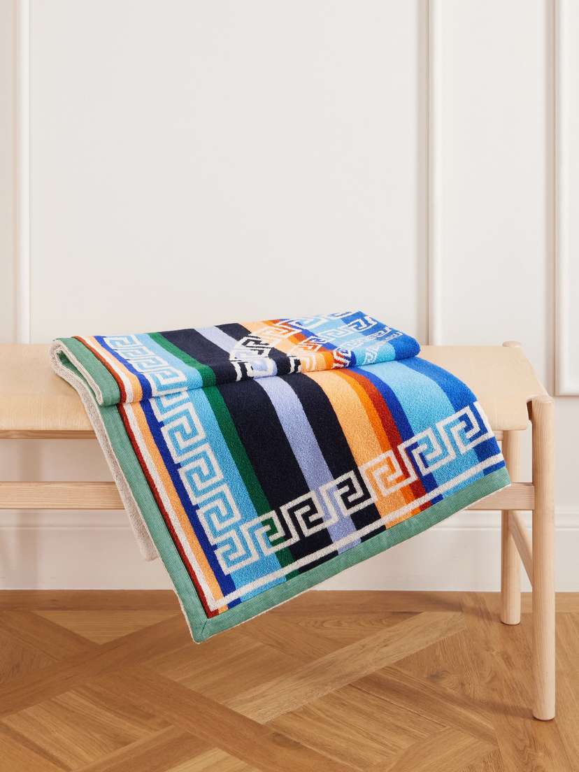Versace Striped Cotton Beach-towel | Thumbnail 4