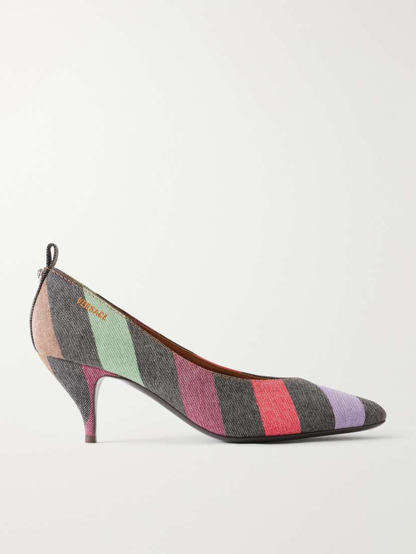 Versace Striped 65 Denim Pumps | Thumbnail 6 Versace Striped 65 Denim Pumps | Thumbnail 6