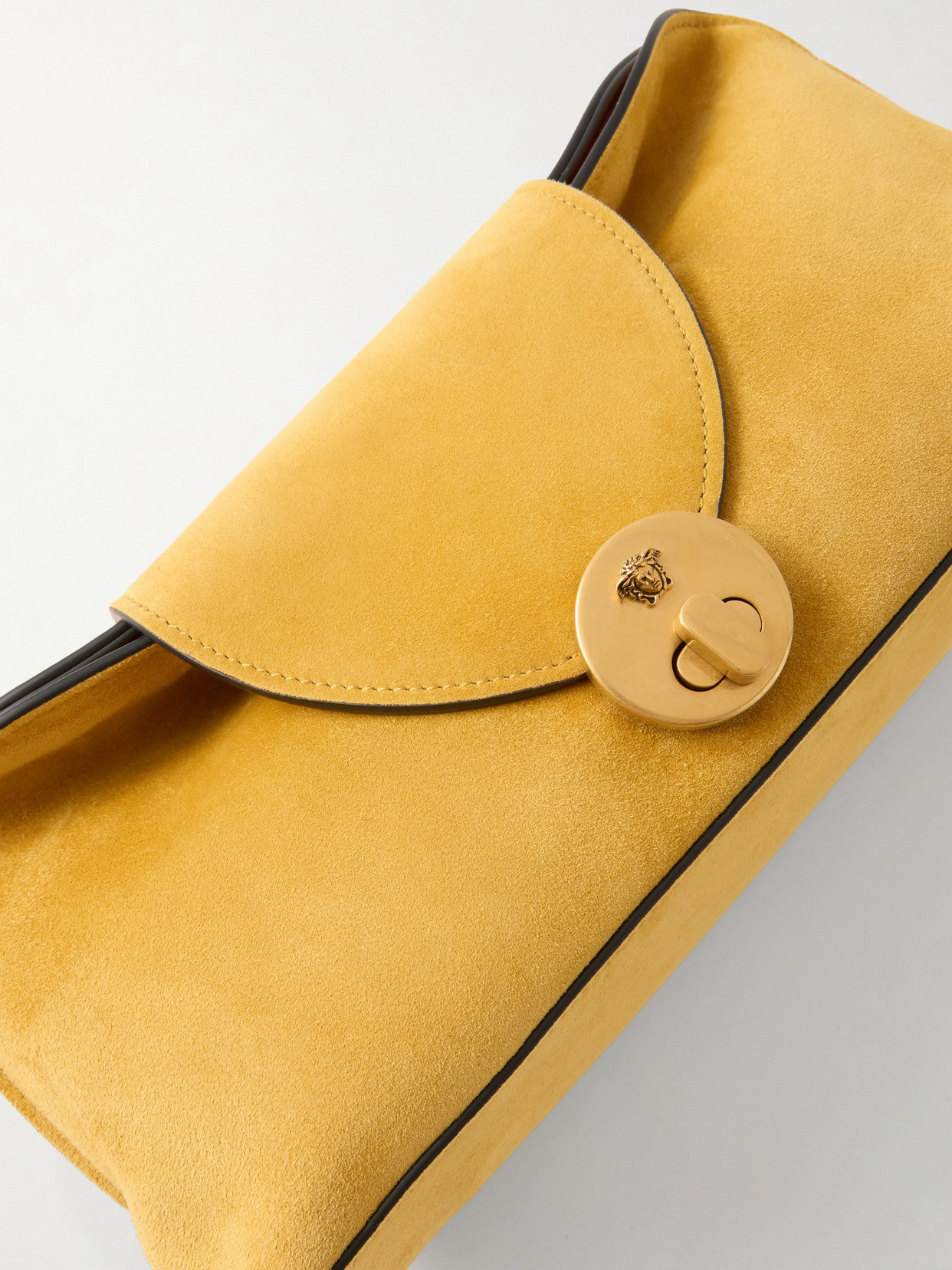 Vivienne Logo-Embellished Suede Clutch