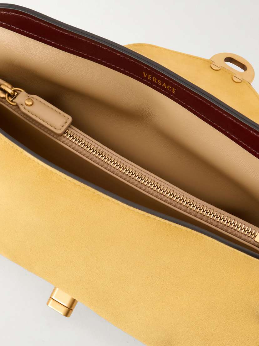 Versace Vivienne Logo-embellished Suede Clutch | Thumbnail 6 Versace Vivienne Logo-embellished Suede Clutch | Thumbnail 6