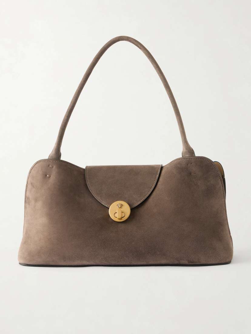 Versace Vivienne Logo-embellished Suede Shoulder Bag | Thumbnail 7 Versace Vivienne Logo-embellished Suede Shoulder Bag | Thumbnail 7