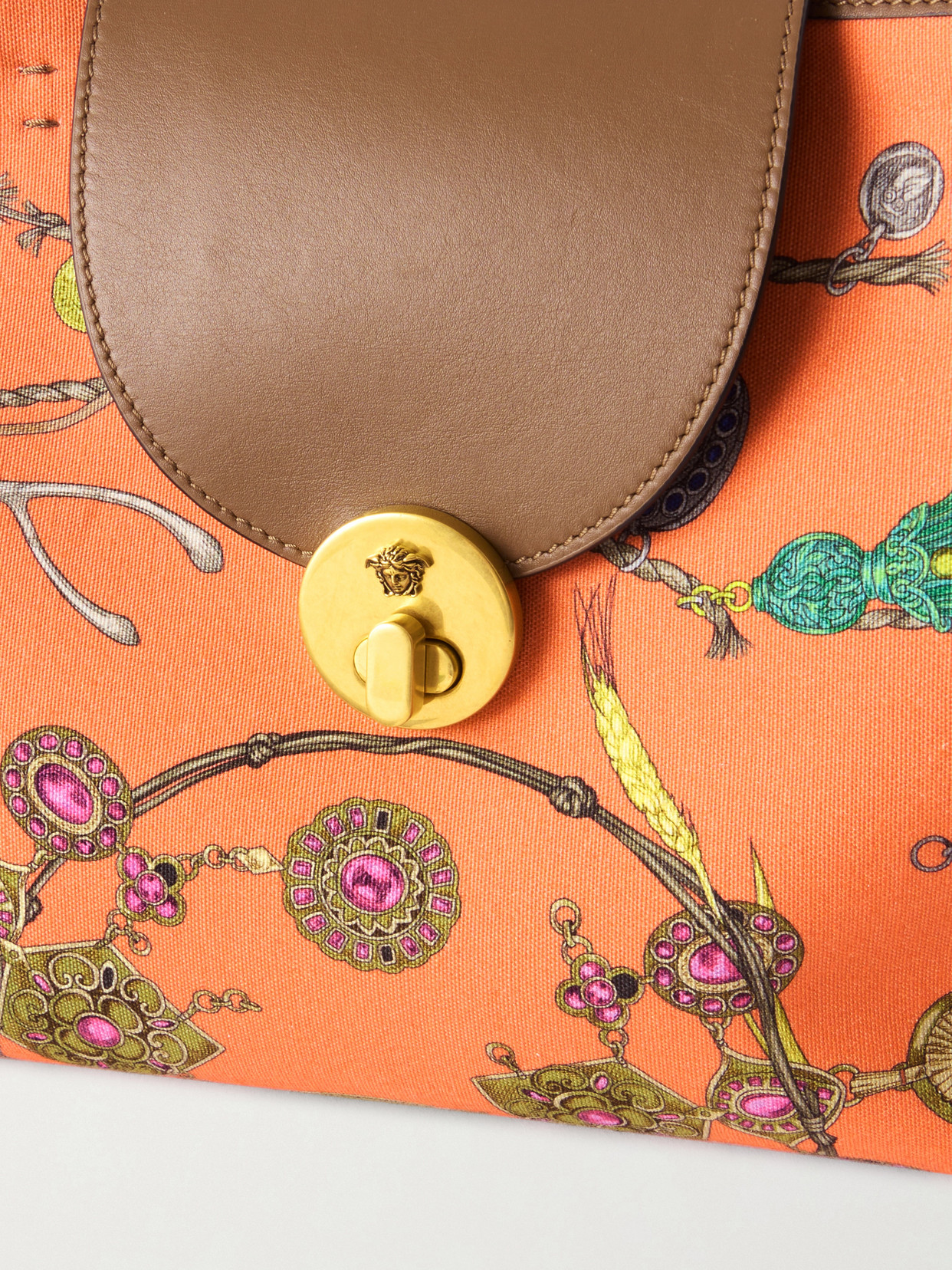 Vivian Printed Leather-Trimmed Canvas Tote